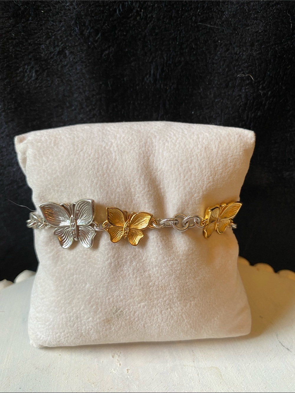 Two-Tone Butterfly Bracelet - Gold & Silver - Picture 2 of 3